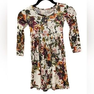 Posh Peanut kids long sleeve floral design dress in size 5T